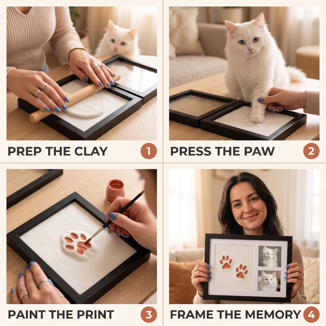 Pet Paw Print Memory Frame Kit
