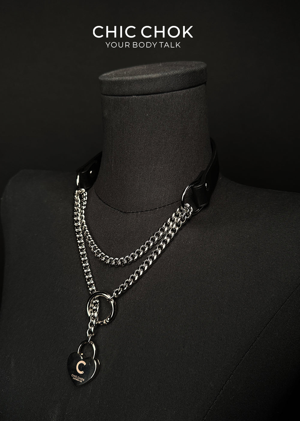 Necklace Choker versatile wear(With love lock)