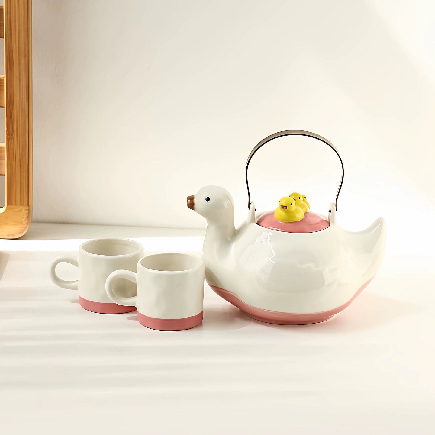 Cute Duck Ceramic Teapot Set - Portable Health Teapot for Home & Housewarming Gift