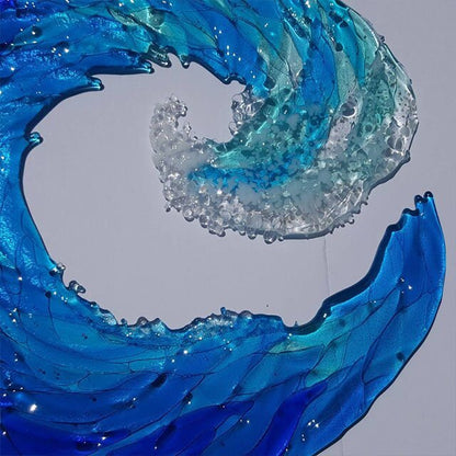 Ocean Wave Fused Sculpture