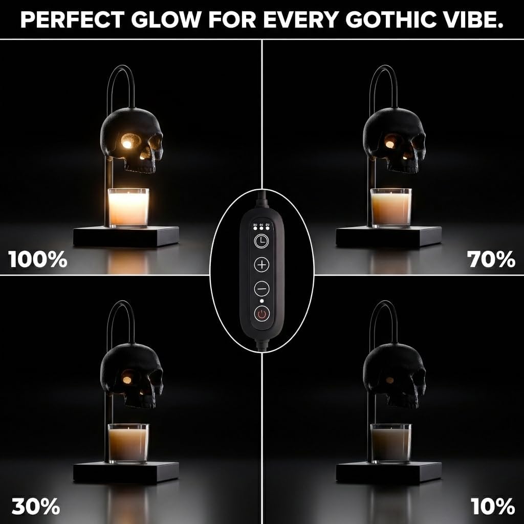 SkullGlow™ Gothic Candle Warmer Lamp