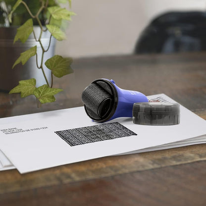 Guard Your ID Wide Advanced Roller – Identity Theft Protection Stamp for Mail, Bills & Shipping Labels (3-Pack, Blue) | As Seen on TV