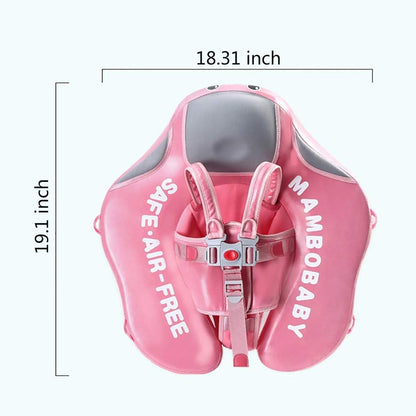 Mambobaby Baby Swim Float with Canopy – Flamingo Design Infant Swimming Trainer
