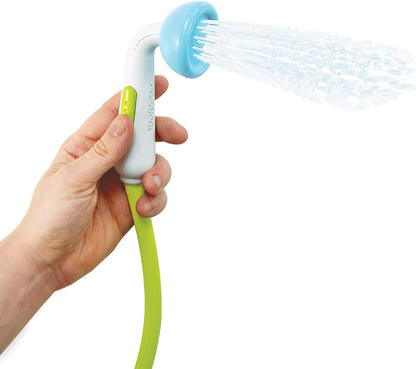 Yookidoo Elephant Baby Bath Shower Head – Fun Water Pump Rinser with Trunk Spout & Dual Flow Control, Safe Bath Toy for Infants & Newborns, Tub & Sink Use (Blue)