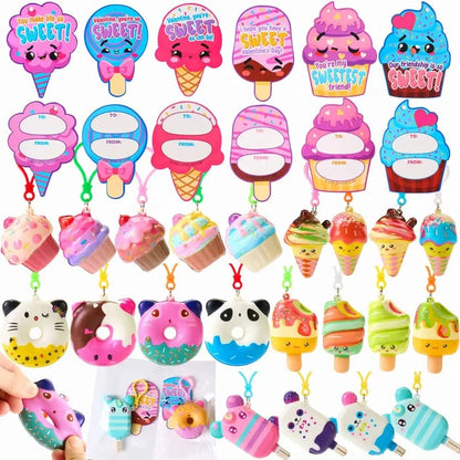 🔥Last Day 49% OFF - 💘🎁Valentine's Day 30pcs Cute Keychains with Card Exchange Gift for Kids