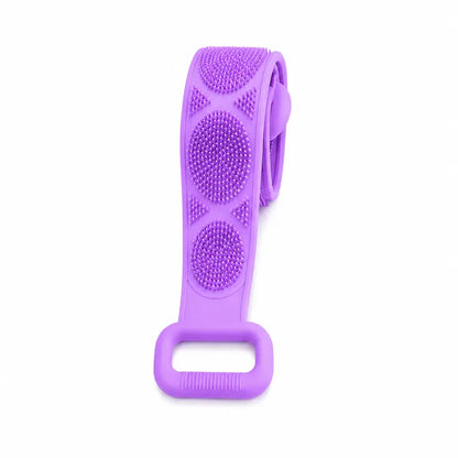 2-in-1 Silicone Bath Scrubber & Long Handle Body Brush