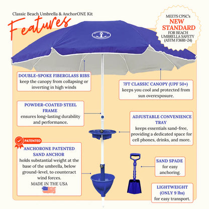 Classic Beach Umbrella System