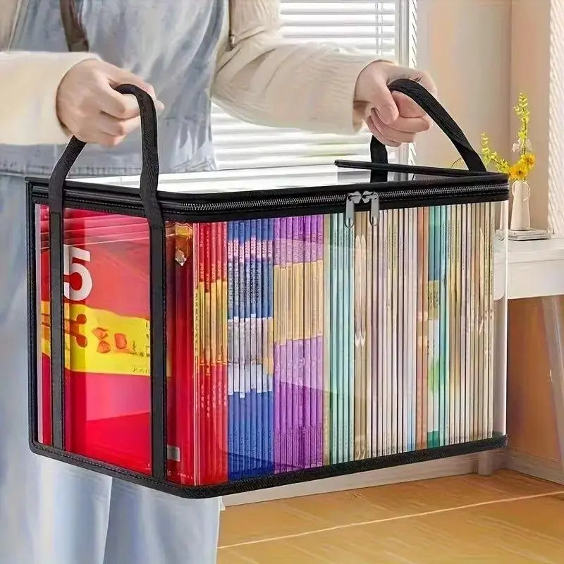 Large Clear Plastic Storage Box with Zipper Lid