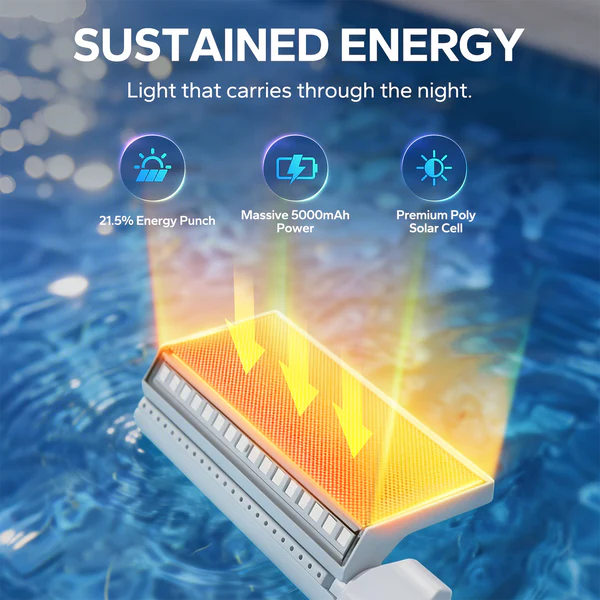 POOLHACKER Solar Pool Fountain Light for for Above & Inground Pools