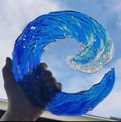 Ocean Wave Fused Sculpture