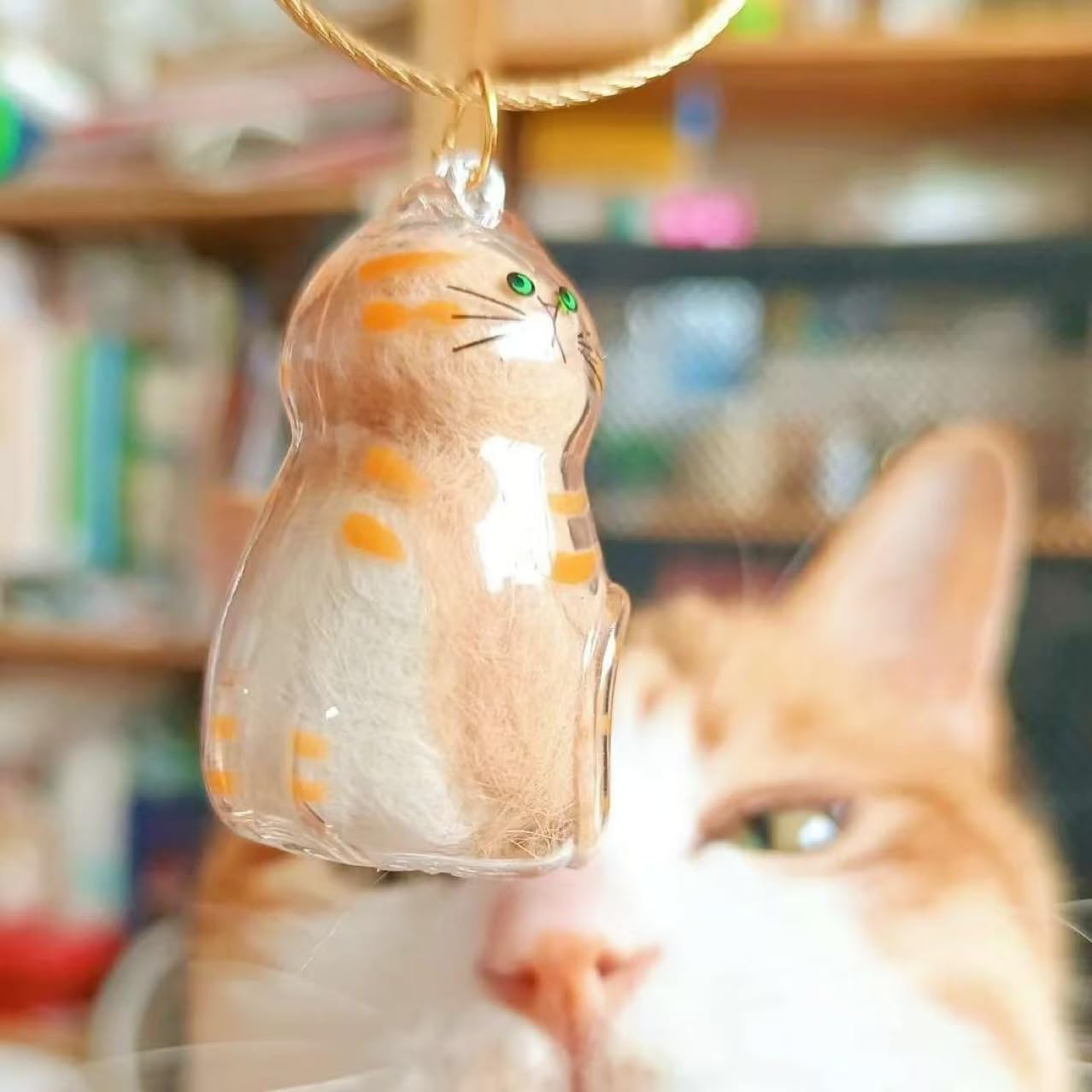 4pcs Cat Hair Collection Bottle Keychain, Pet Memorial Accessory