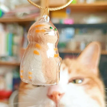 4pcs Cat Hair Collection Bottle Keychain, Pet Memorial Accessory
