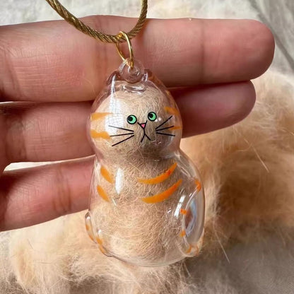 4pcs Cat Hair Collection Bottle Keychain, Pet Memorial Accessory