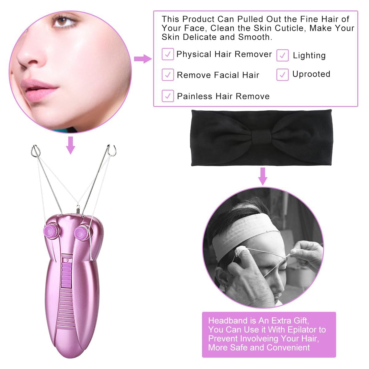 Ladies Facial Hair Remover Electric Women's Beauty Epilator