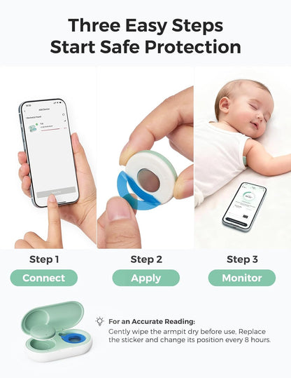 Smart Baby Thermometer – Wearable Bluetooth Thermometer with App Monitoring