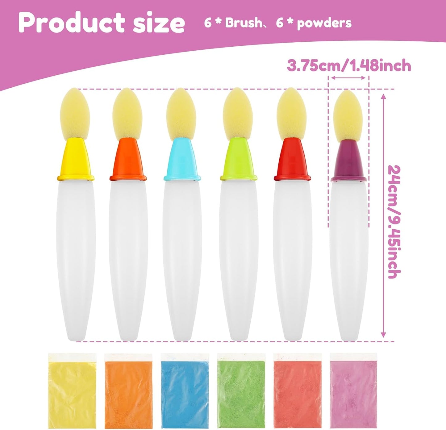6PCS Sidewalk Chalk Paint Brush Set – Washable DIY Outdoor Art Kit