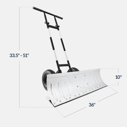 Best Choice Products 36-Inch Heavy-Duty Snow Pusher Hand Plow