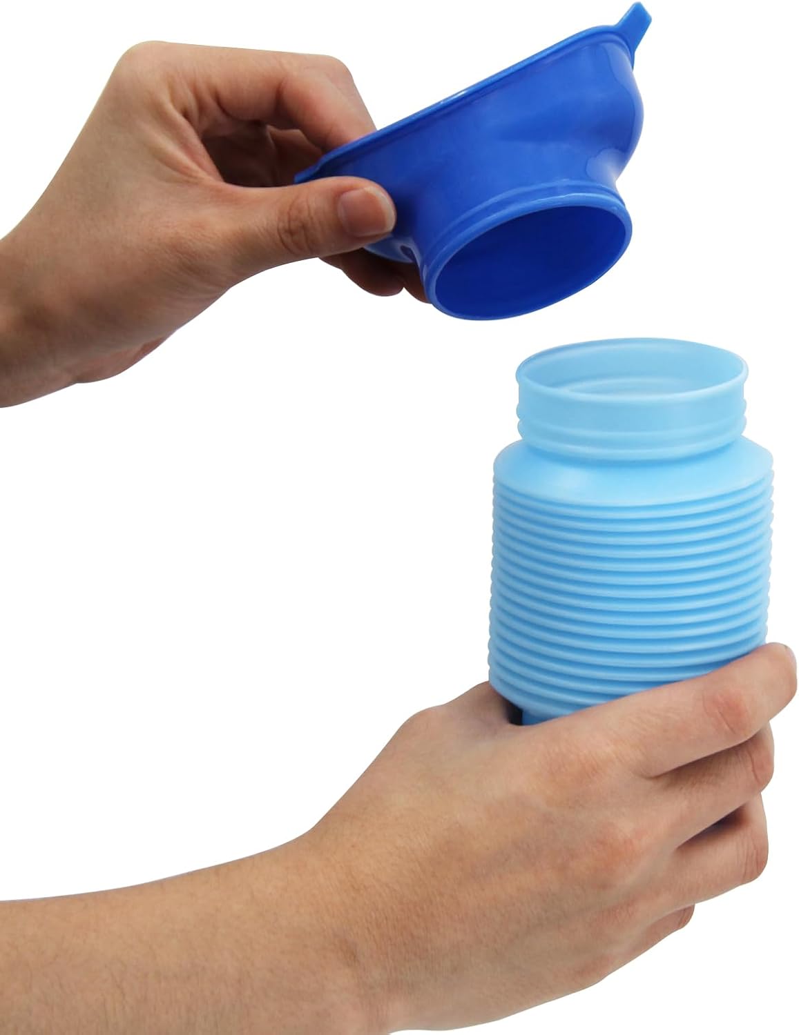 Collapsible Pee Bottle for Men & Women, Emergency Urinal with Disposable Replacement Bags, Leakproof Portable Urine Bottle for Car, Travel, Traffic Jams & Hiking
