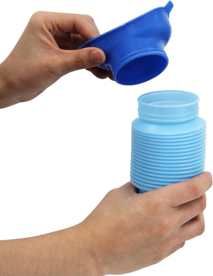 Collapsible Pee Bottle for Men & Women, Emergency Urinal with Disposable Replacement Bags, Leakproof Portable Urine Bottle for Car, Travel, Traffic Jams & Hiking