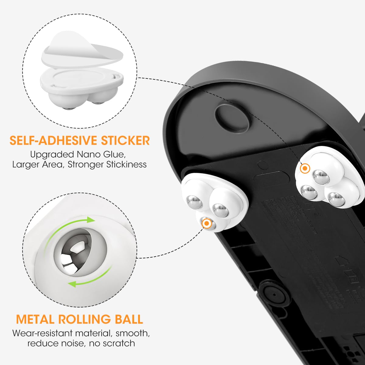Self-Adhesive Mini Caster Wheels – 360° Appliance Sliders (8 Pack)