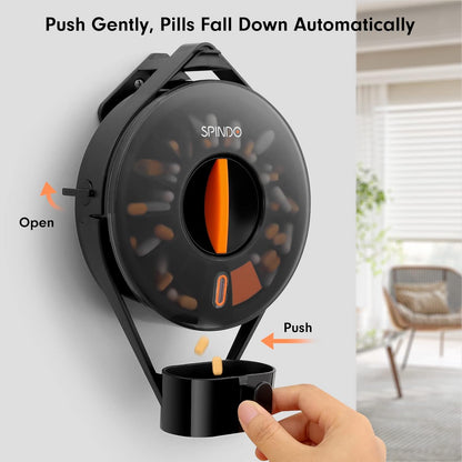 Fullicon Pill Dispenser with 14 Large Compartments & Child-Proof Lock
