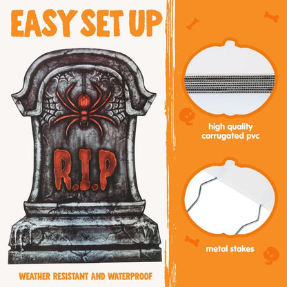 GraveScape Halloween Tombstone Decoration Set (9-Pack)