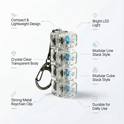 LED Keyboard Fidget Keychain – 4-in-1 Mechanical Click Toy