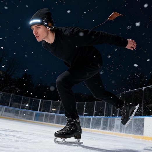 Wireless LED Beanie for Men & Women – Rechargeable Safety Hat with Built-In Light for Night Running, Hiking, Cycling & Travel