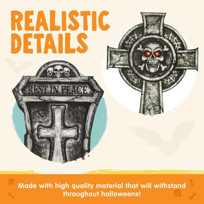 GraveScape Halloween Tombstone Decoration Set (9-Pack)