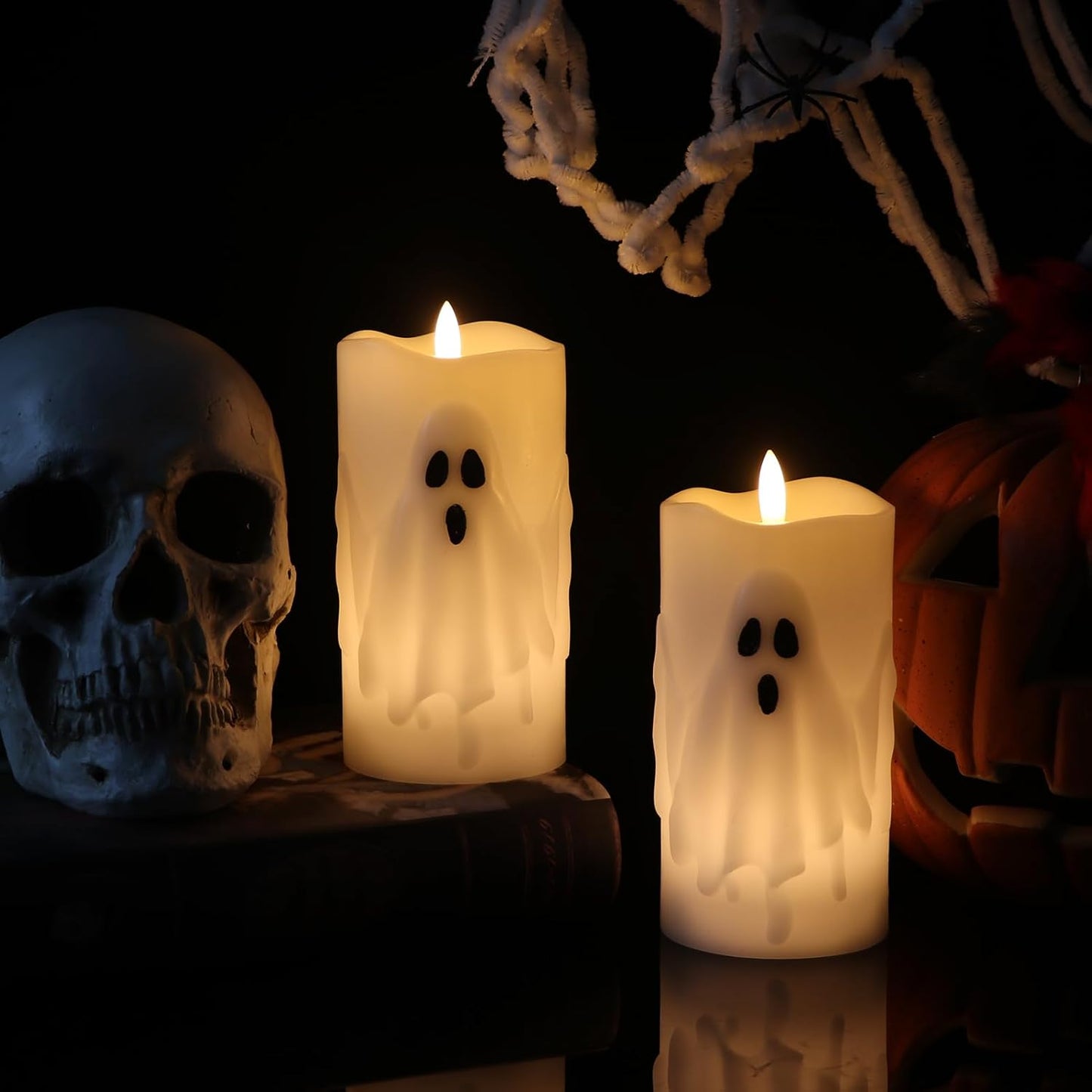 BooGlow Ghost Flameless Halloween Candles