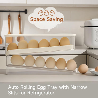 Rolling Egg Holder for Fridge – Automatic Egg Dispenser & Storage Tray for Kitchen & Countertop
