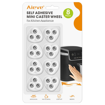 Self-Adhesive Mini Caster Wheels – 360° Appliance Sliders (8 Pack)