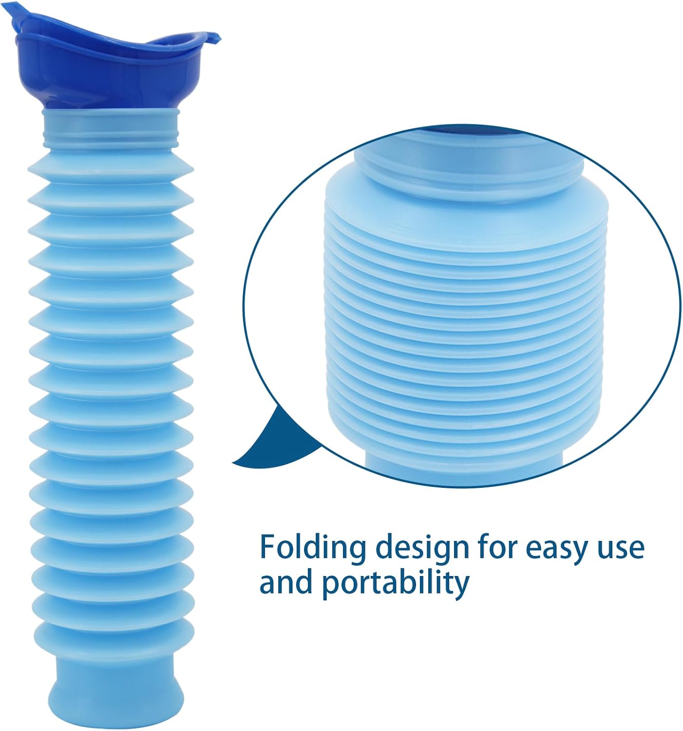 Collapsible Pee Bottle for Men & Women, Emergency Urinal with Disposable Replacement Bags, Leakproof Portable Urine Bottle for Car, Travel, Traffic Jams & Hiking