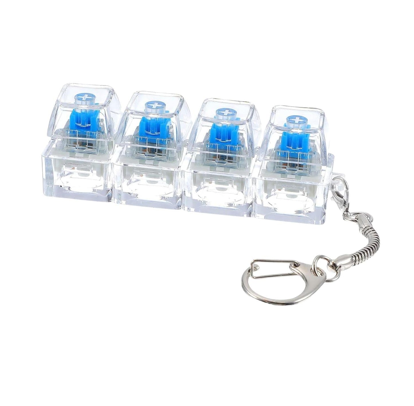 LED Keyboard Fidget Keychain – 4-in-1 Mechanical Click Toy