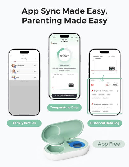 Smart Baby Thermometer – Wearable Bluetooth Thermometer with App Monitoring