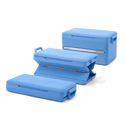 Snap N Go 35QT Collapsible Hard Cooler – Heavy-Duty Portable Ice Chest (Blue Sky)
