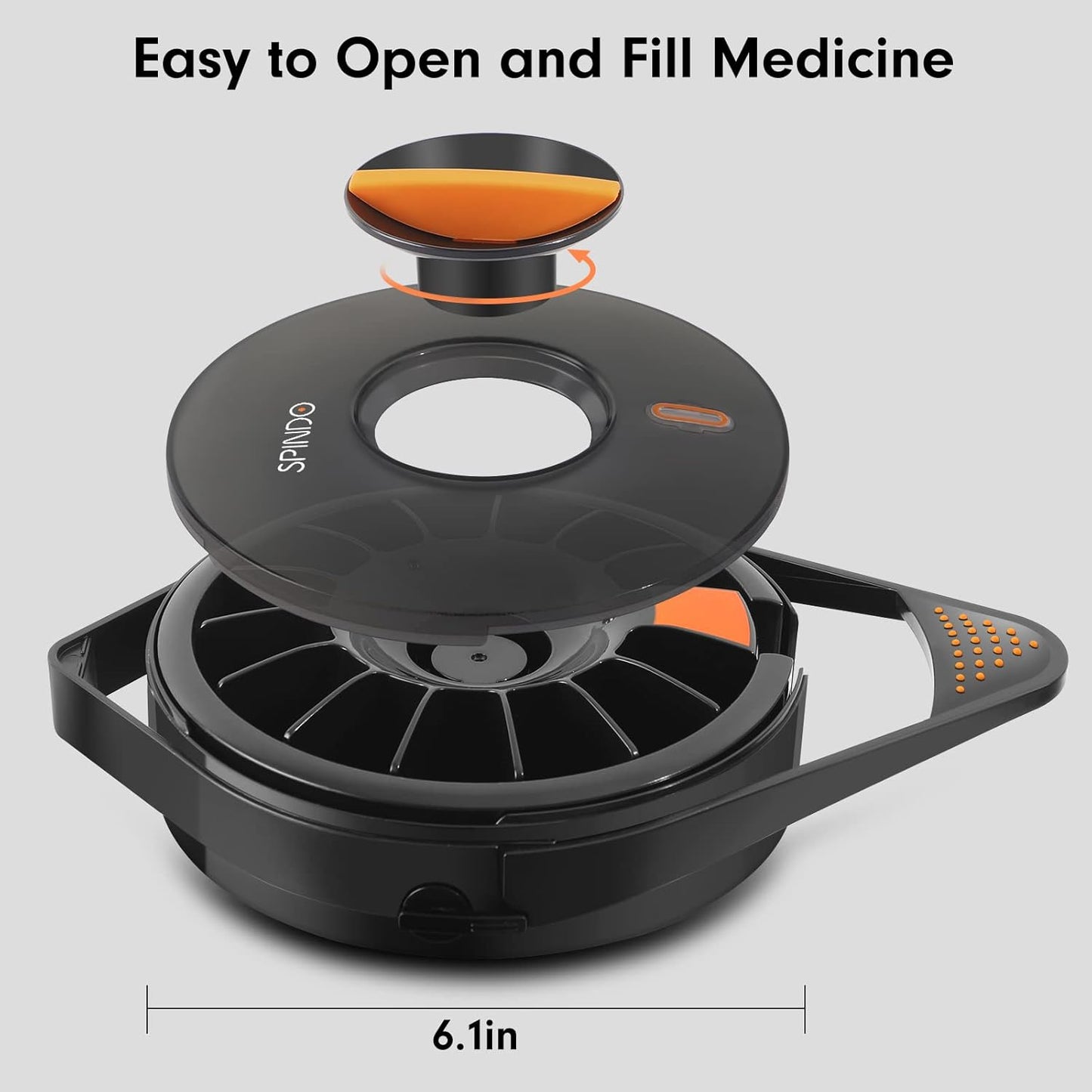 Fullicon Pill Dispenser with 14 Large Compartments & Child-Proof Lock