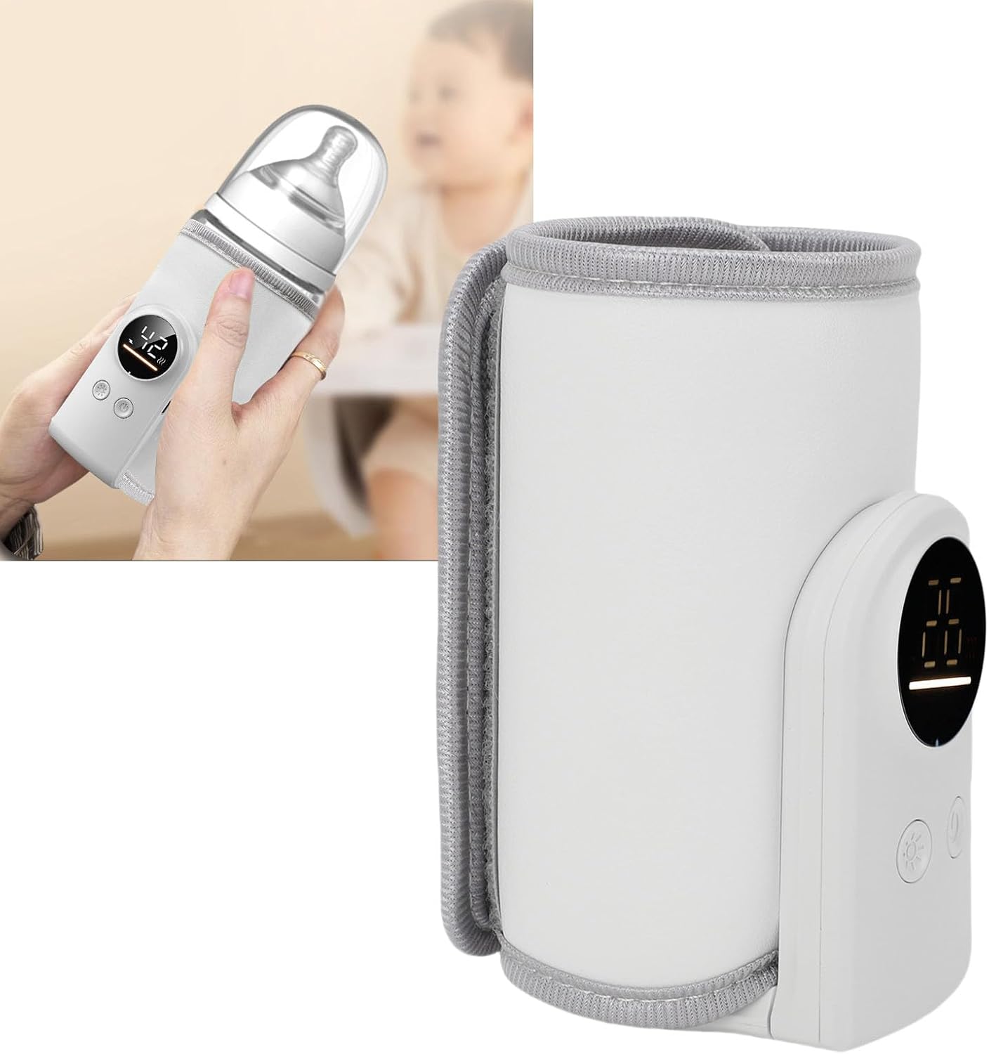 Portable USB Baby Bottle Warmer with Adjustable Temperature – Fast Heating for Home & Travel (Style 1)