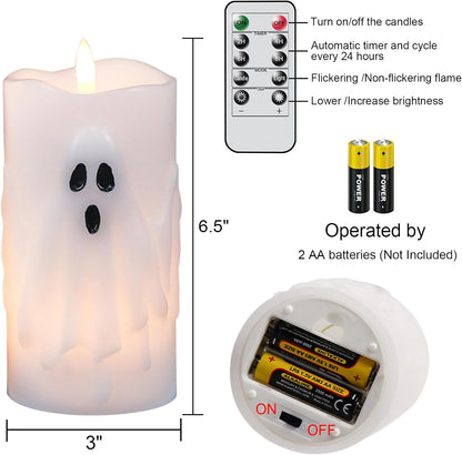 BooGlow Ghost Flameless Halloween Candles