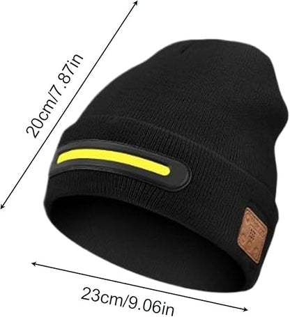 Wireless LED Beanie for Men & Women – Rechargeable Safety Hat with Built-In Light for Night Running, Hiking, Cycling & Travel