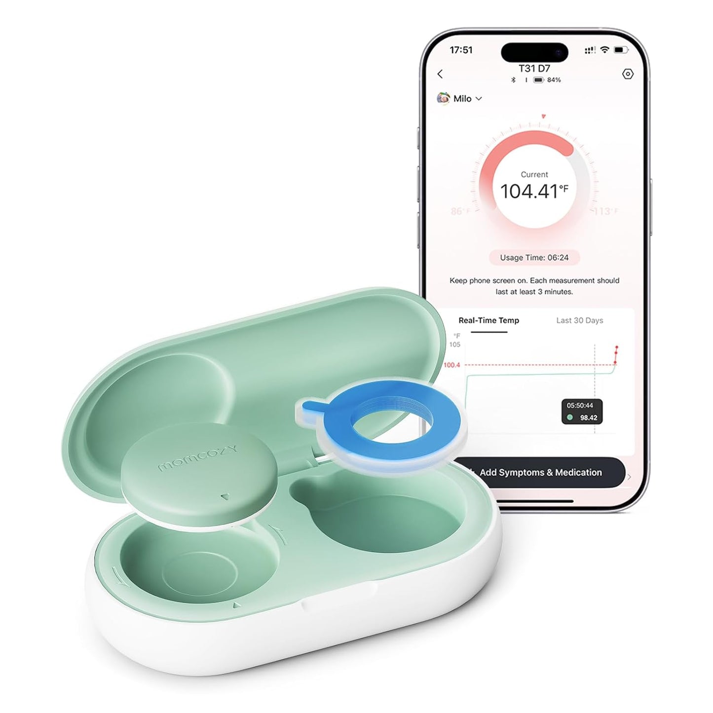 Smart Baby Thermometer – Wearable Bluetooth Thermometer with App Monitoring