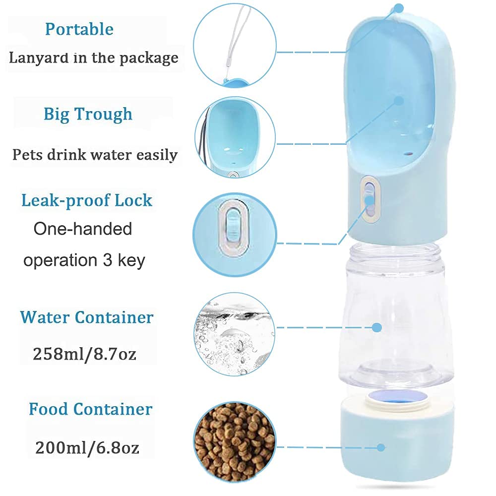 3-in-1 Portable Dog Water & Food Bottle