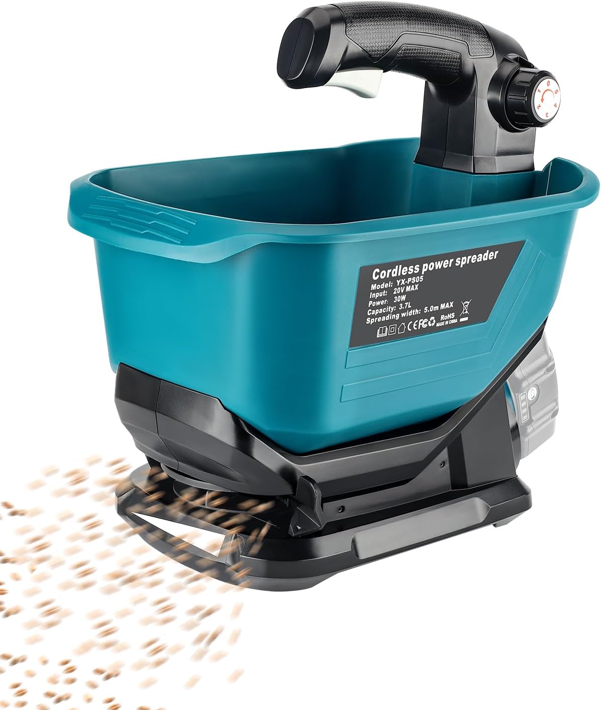 Cordless Salt Spreader for Makita 18V Battery – Handheld Lawn & Garden Fertilizer Spreader for Grass Seed, Fertilizer, Rock Salt & Ice Melt (Battery Not Included)