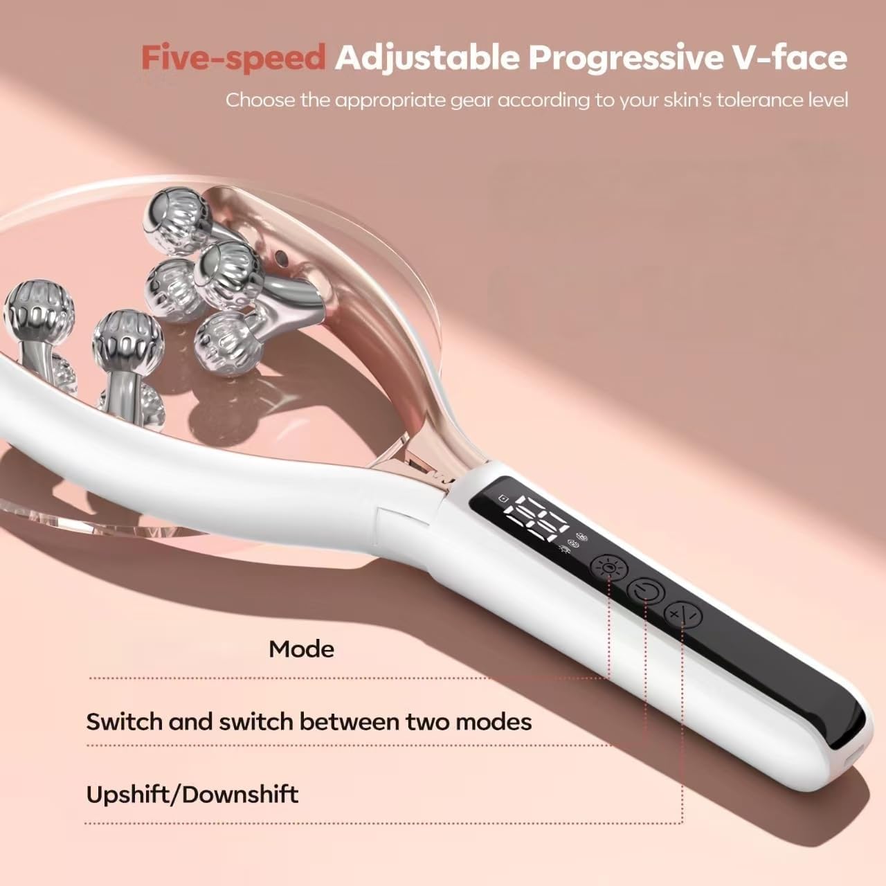 Doge&Vollar Facial Massager for Face & Neck – Rechargeable Lymphatic Drainage Face Roller, Korean Skincare Shaper & Slimmer for Women, Contouring & Firming Tool for Home & Travel