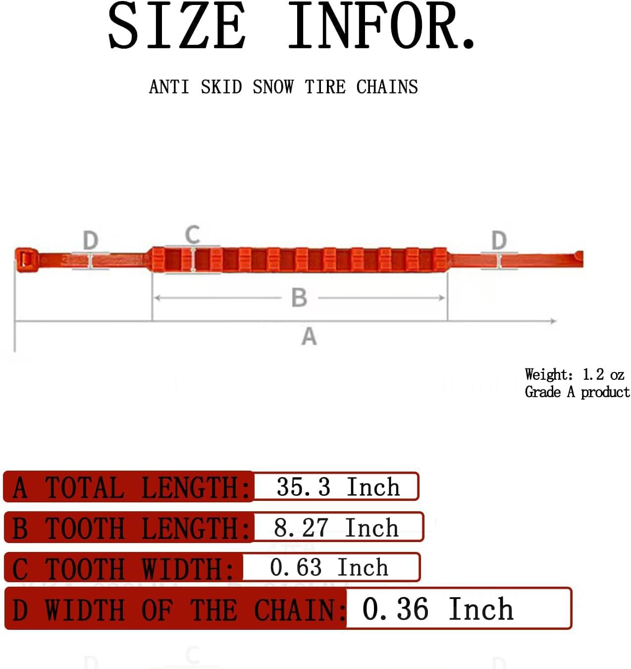 Reusable Anti-Skid Snow Tire Chains