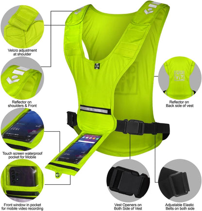 Hi-Vis Outdoor Utility Vest with Phone Pocket