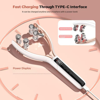 Doge&Vollar Facial Massager for Face & Neck – Rechargeable Lymphatic Drainage Face Roller, Korean Skincare Shaper & Slimmer for Women, Contouring & Firming Tool for Home & Travel