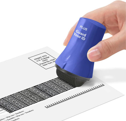 Guard Your ID Wide Advanced Roller – Identity Theft Protection Stamp for Mail, Bills & Shipping Labels (3-Pack, Blue) | As Seen on TV