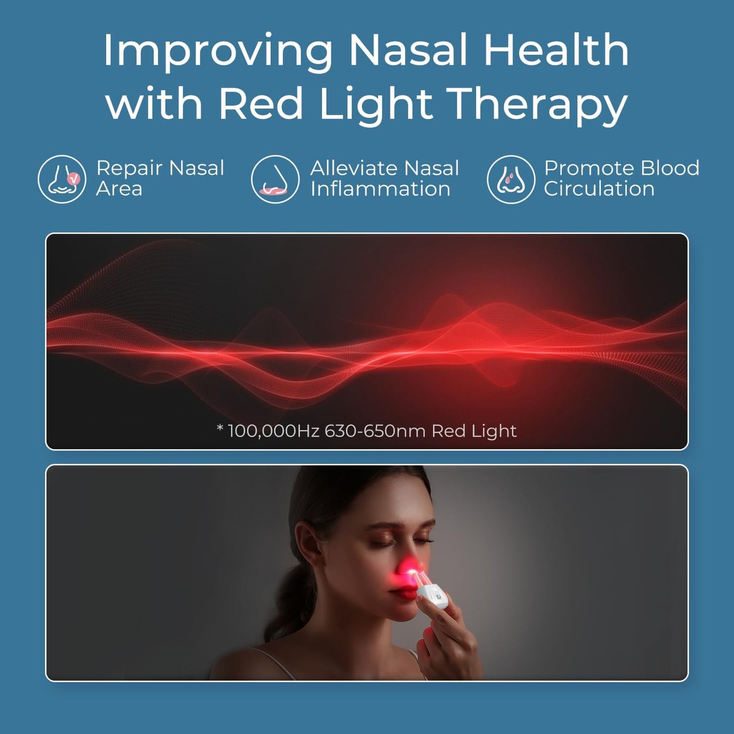 Scienlodic Rechargeable Portable Red Light Nose Therapy Device