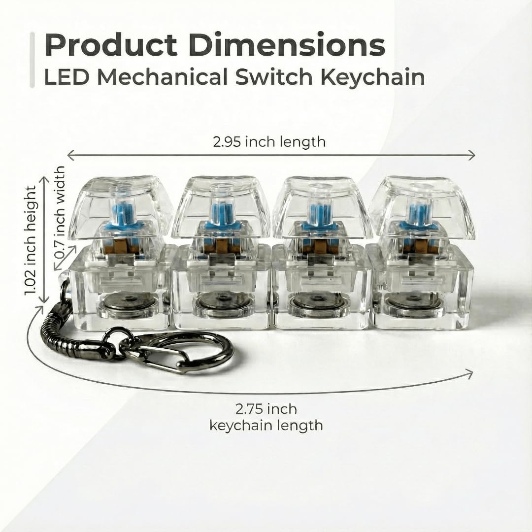 LED Keyboard Fidget Keychain – 4-in-1 Mechanical Click Toy